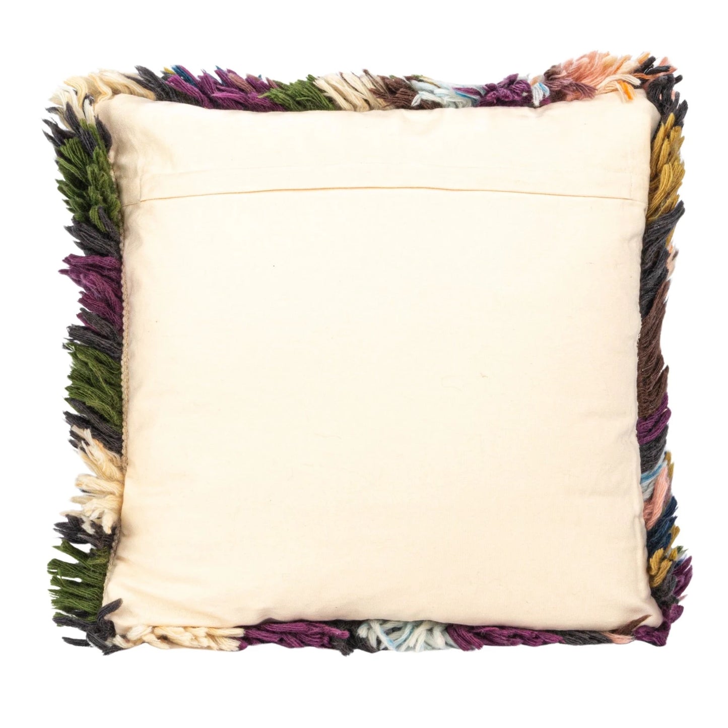 20" Square Woven Wool Shag Pillow