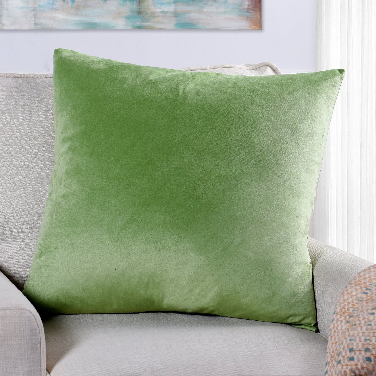 Olive Green Velvet Pillow