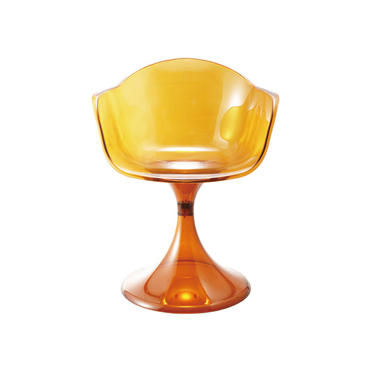 Transparent Plastic Tulip Chair, Amber Color, KD