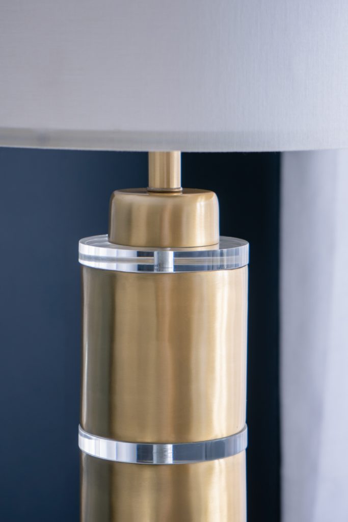 Gold and White Cylinder Table Lamp 83856