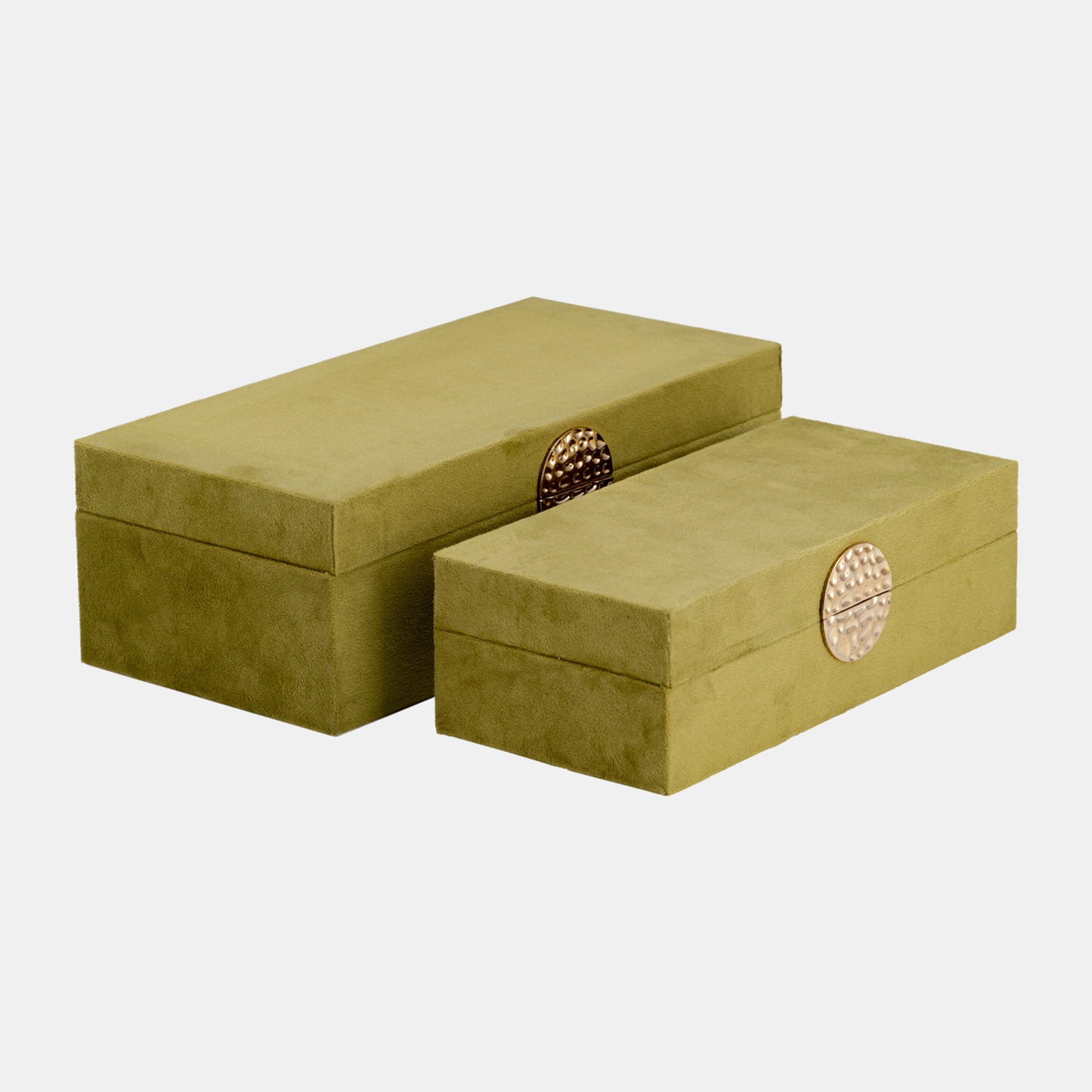 Box W/ Medallion, Olive/gold