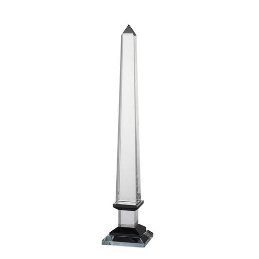 Glass Obelisk With Black Base