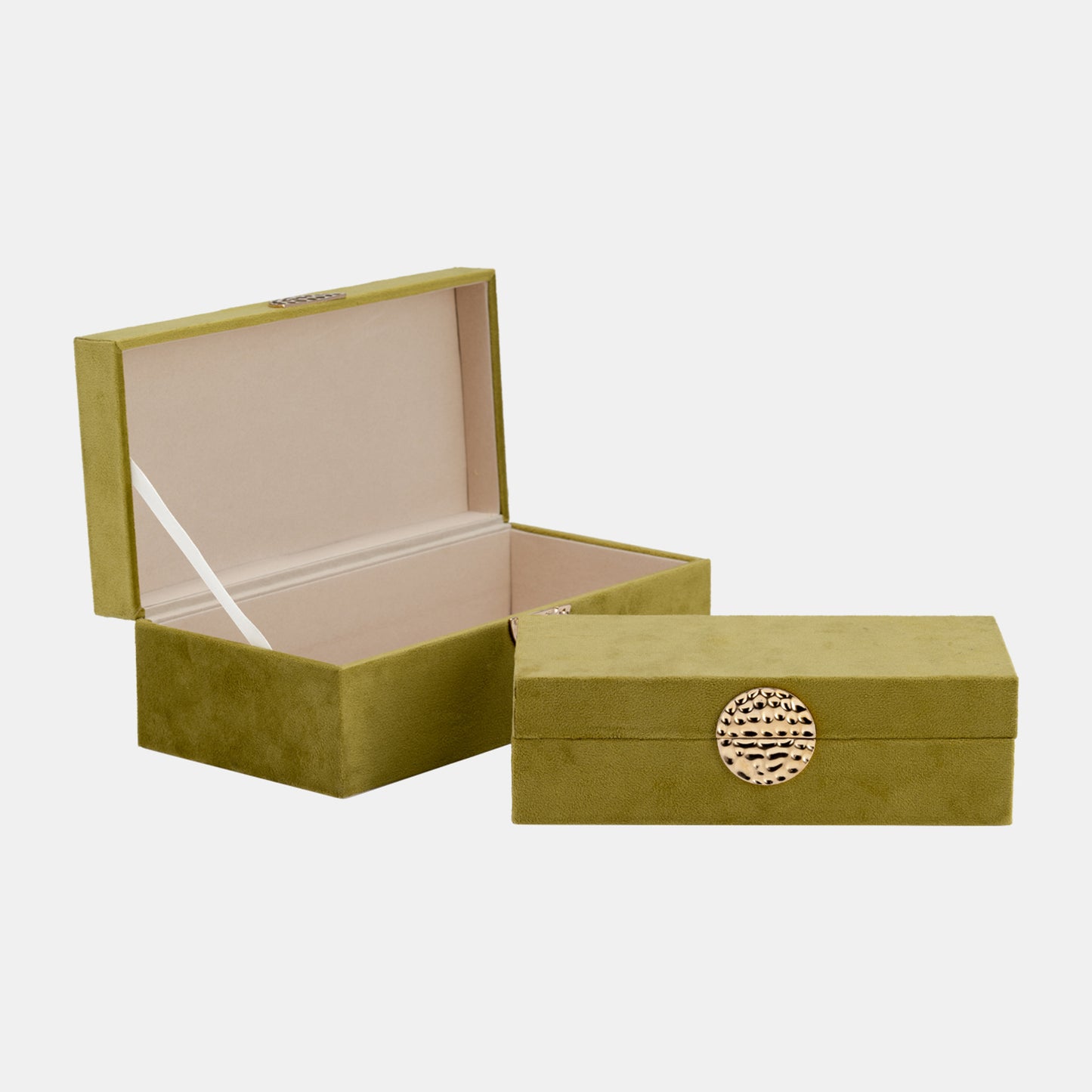 Box W/ Medallion, Olive/gold