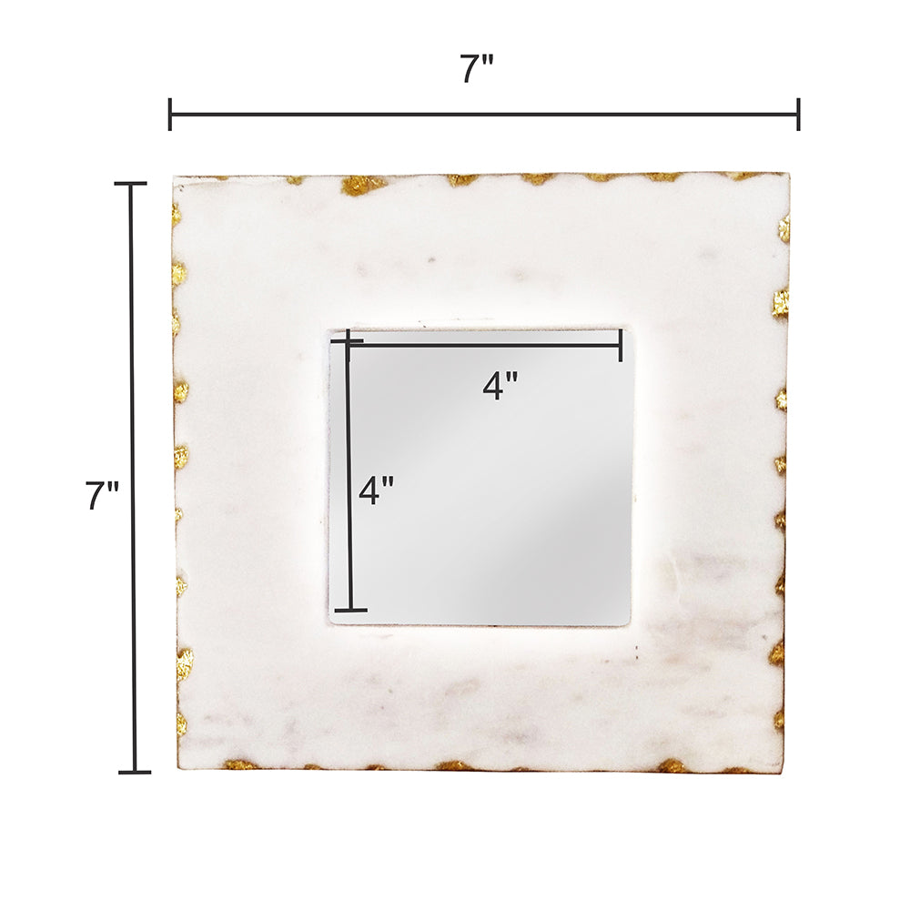 White Marble Photo Frame with Gold Trim 4x4