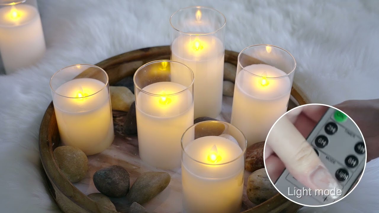 S/3 Real Flame-Effect LED Wax Candles Light With Remote Timer