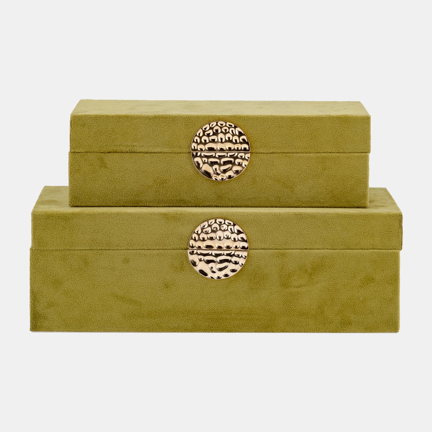 Box W/ Medallion, Olive/gold