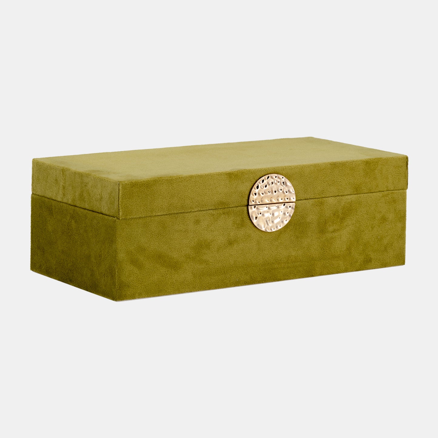 Box W/ Medallion, Olive/gold