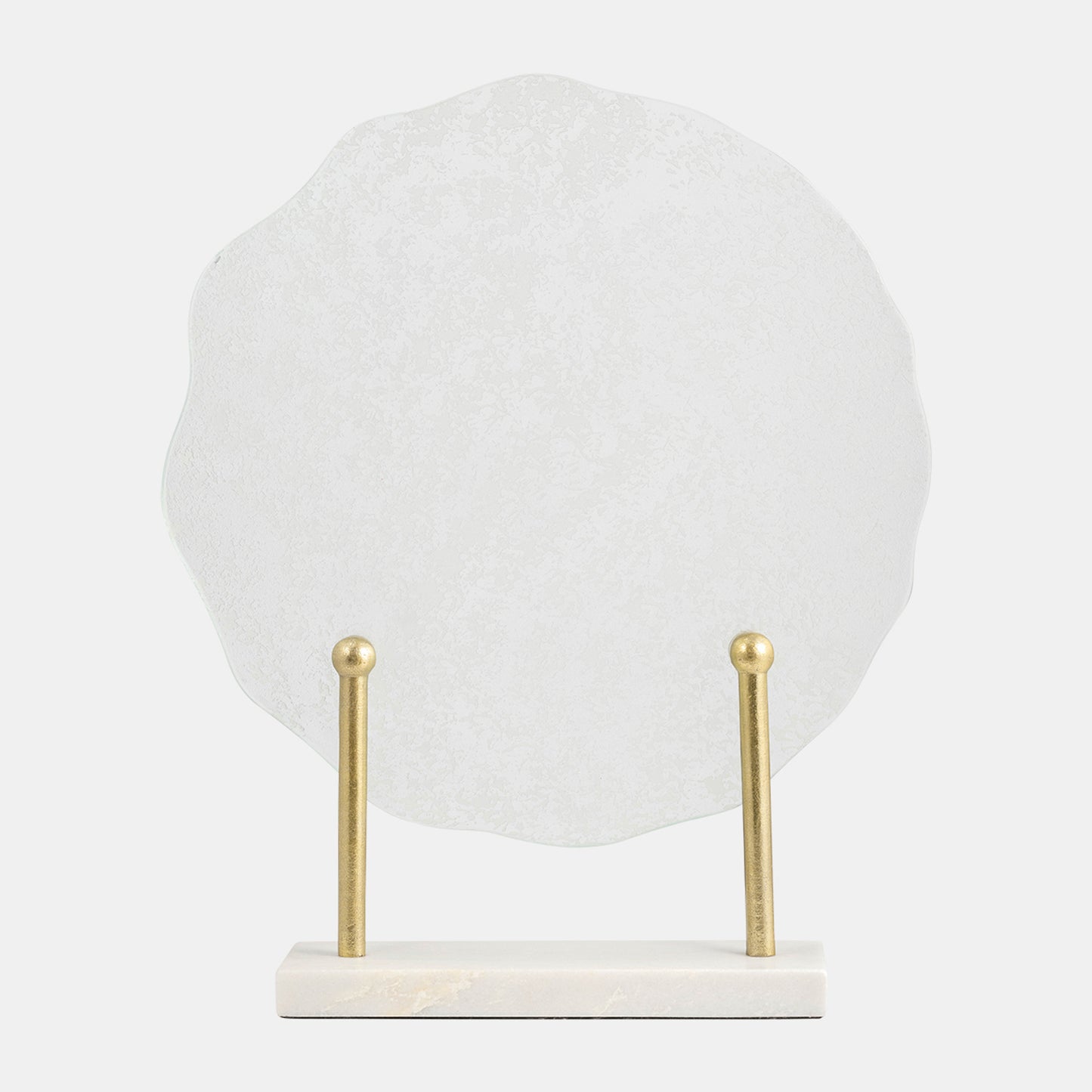 21" speckled Glass Disc on Marble Stand