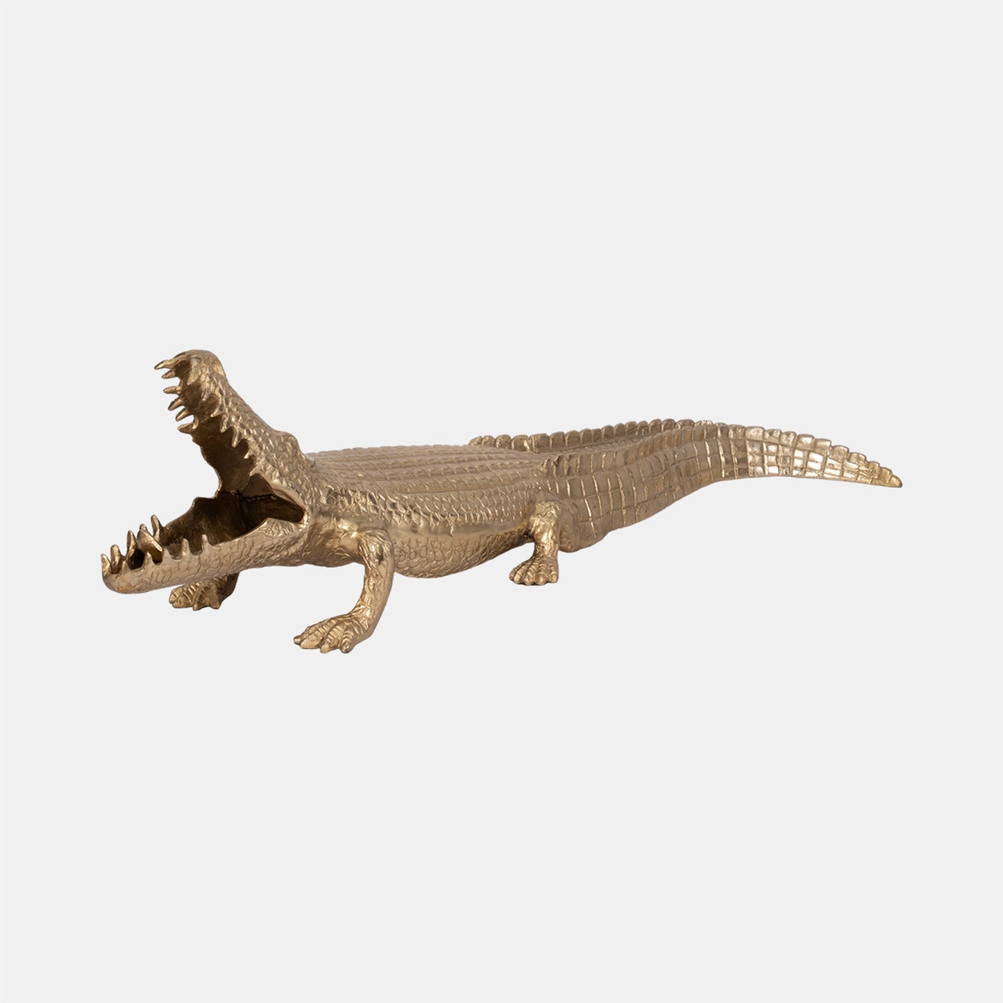 36" Metal Alligator Tabletop Decor, Gold