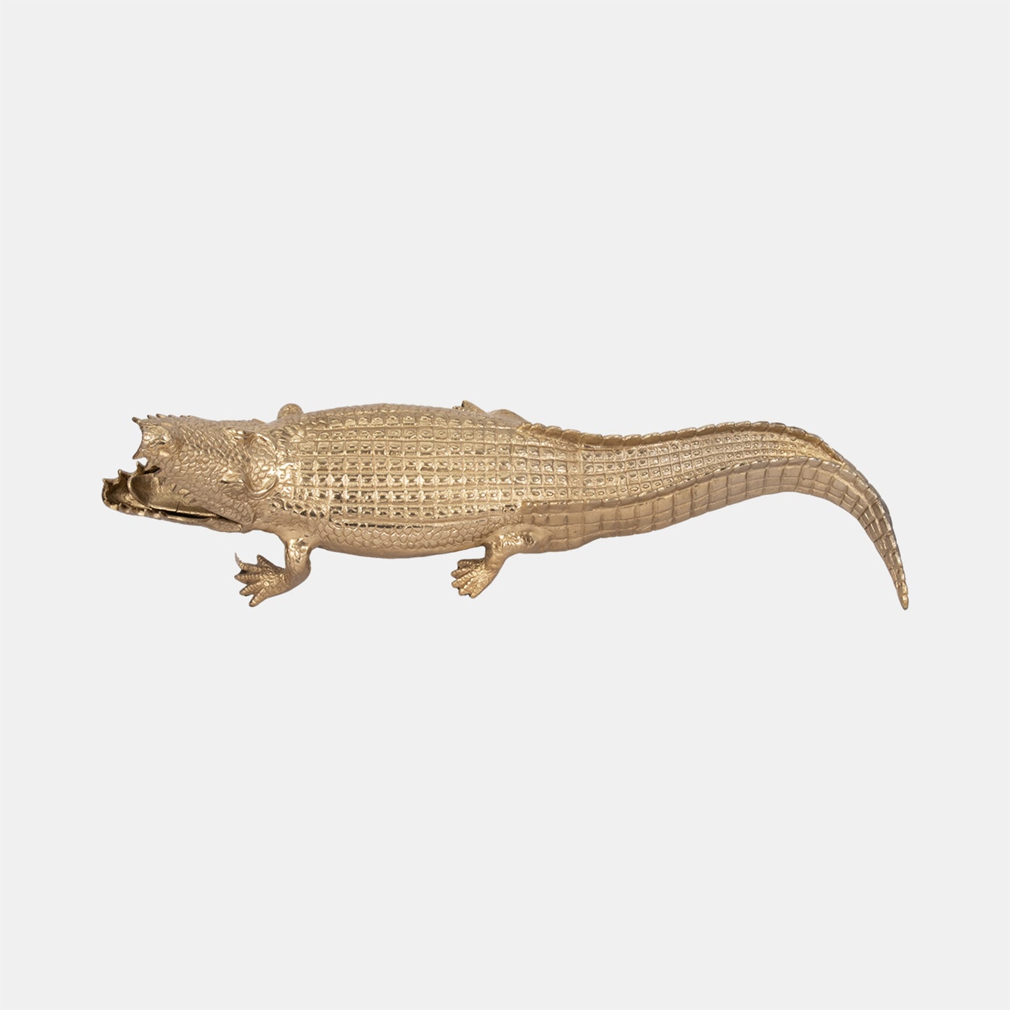 36" Metal Alligator Tabletop Decor, Gold