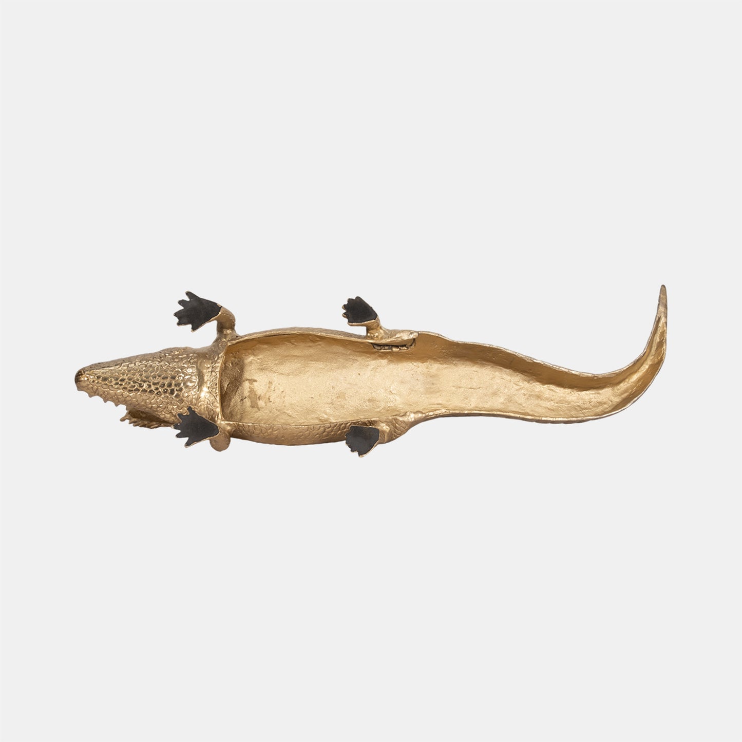 36" Metal Alligator Tabletop Decor, Gold